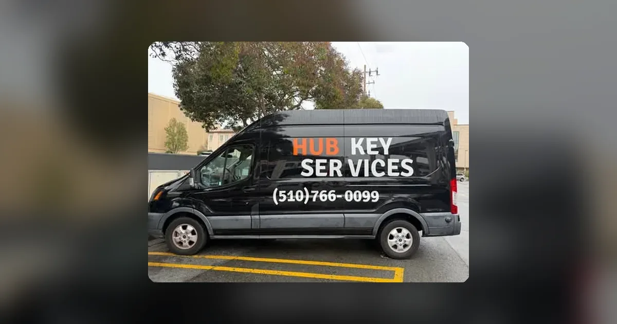 Hub Key Services mobile locksmith van parked in Fremont, CA